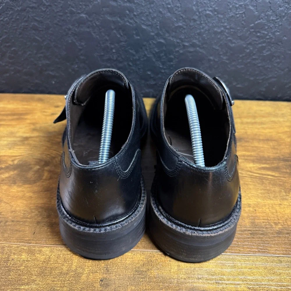 Kenneth Cole New York Black Leather Monk Strap Dress‎ Shoes Mens Size 10